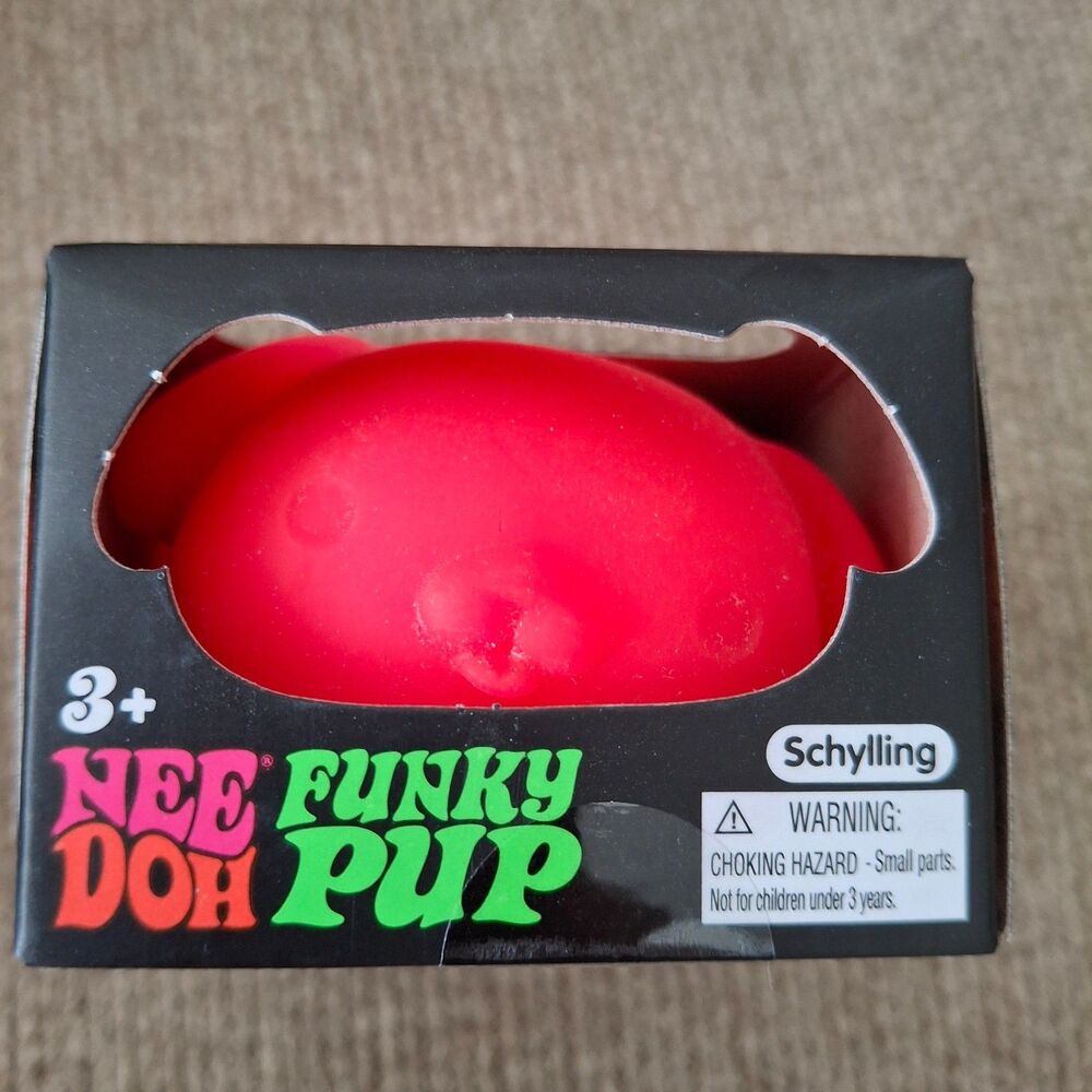 Authentic Schylling NeeDoh Funky Pup🐶 RED TikTok Viral Squishy Toy